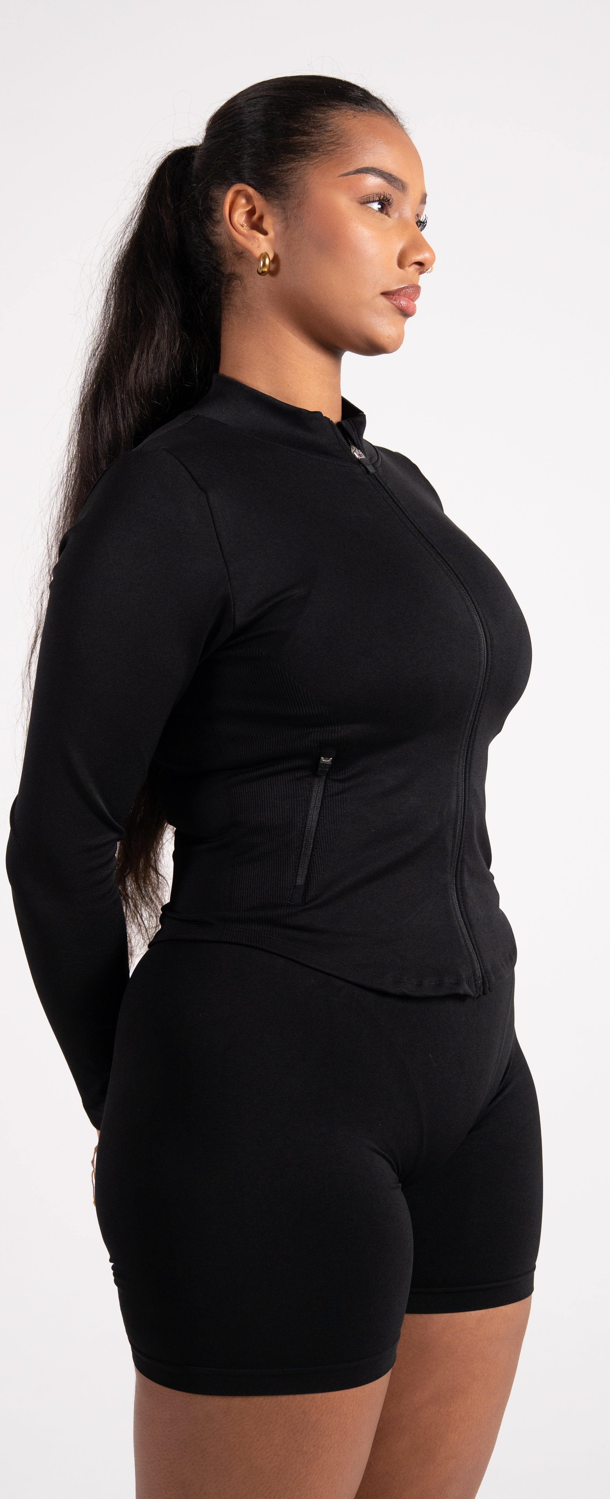 Reborn Zip Jacke Schwarz